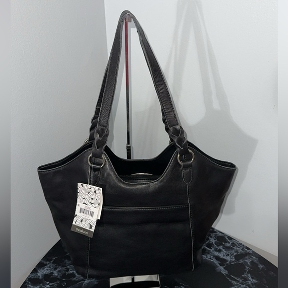The Sak Handbag Sierra Leather Black Shopper Shoulder Bag AUTHENTIC NWT - Picture 9 of 12